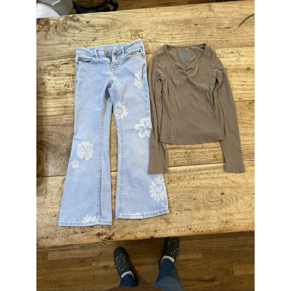 Thereabouts, Jeans and Long Sleeve Shirt, Size 10/12, Size 8 Pants